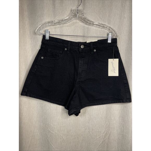 NEW WOMENS UNIVERSAL THREAD HIGH-RISE 90S CUTOFF SHORTS BLACK SIZE 6 - Picture 1 of 7